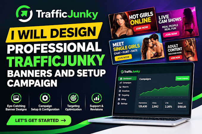 design professional trafficjunky banners and setup campaign