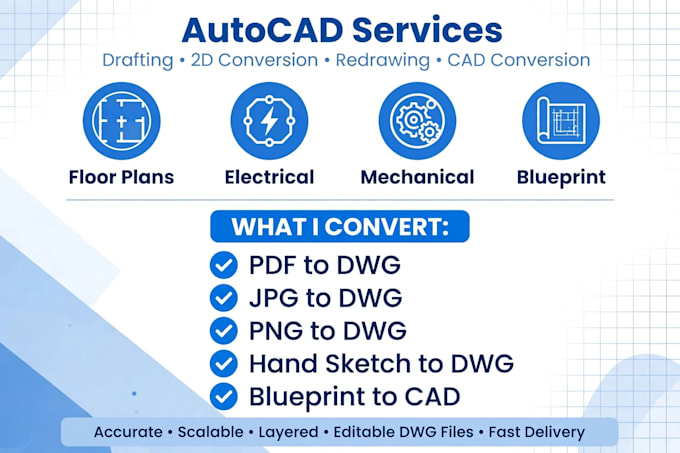 convert pdf image sketch to autocad dwg file fast