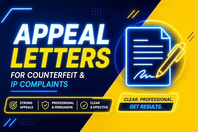 write amazon appeal letters for counterfeit and IP complaints