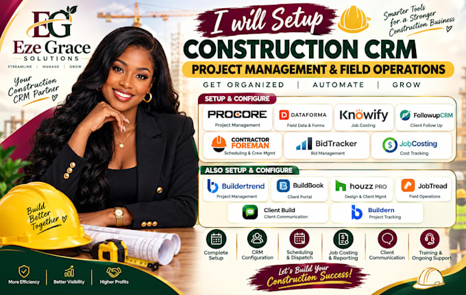 setup procore  dataforma knowify followup crm contractor foreman bid tracking