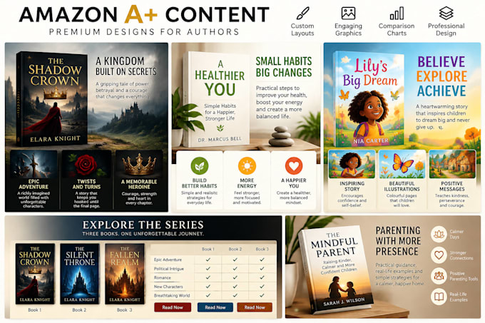 design amazon a plus content for books and authors