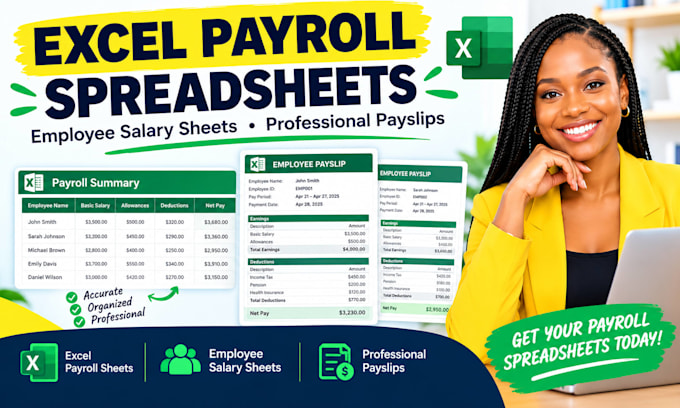 create excel payroll spreadsheets employee salary sheets professional payslips