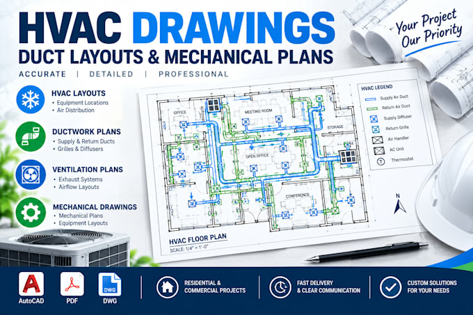 create hvac drawings duct layouts and mechanical plans