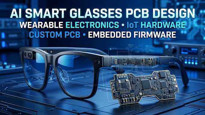 design ai smart glasses pcb, wearable electronics, iot hardware and firmware
