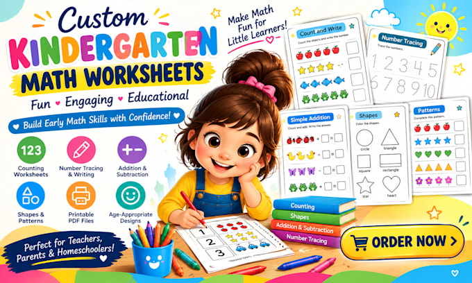 create custom math worksheets for kindergarten children