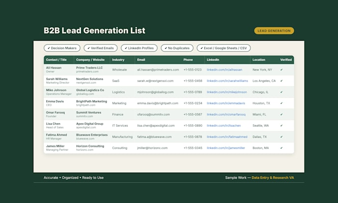 be your virtual assistant for data extraction, web research and lead generation