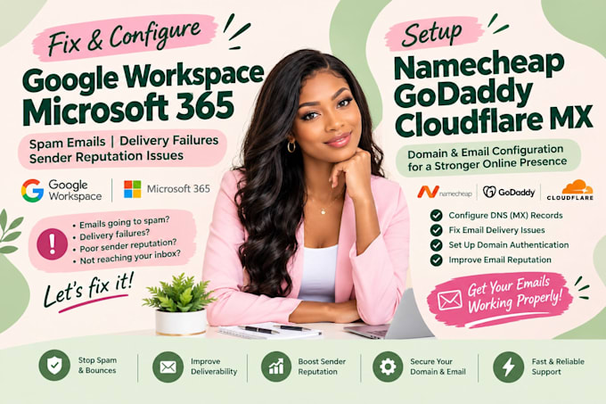 setup namecheap godaddy cloudflare mx record errors domain verification delivery