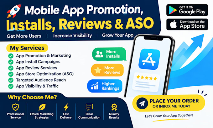 do mobile app promotion ,app install, 5000 USA user app download users