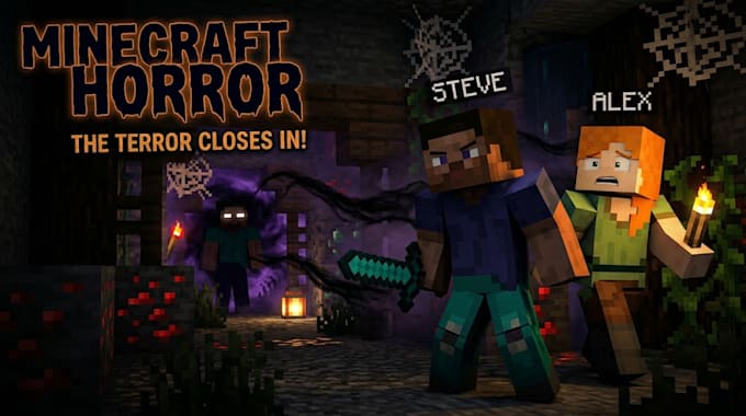make a professional minecraft horror thumbnail
