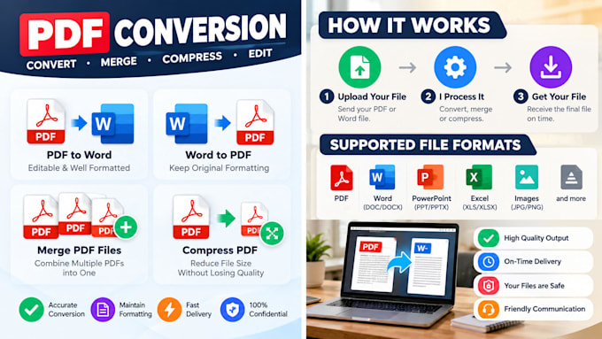 convert, merge, and compress PDF files