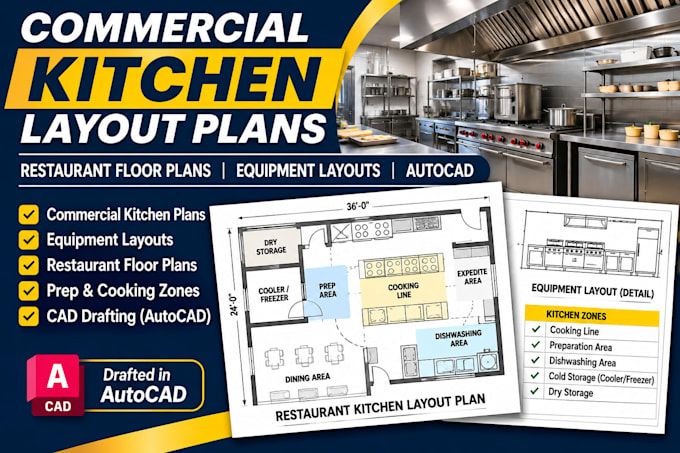 draft commercial kitchen equipment layouts and restaurant floor plans