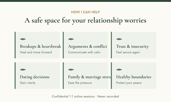 be your counsellor in dealing with relationship concerns