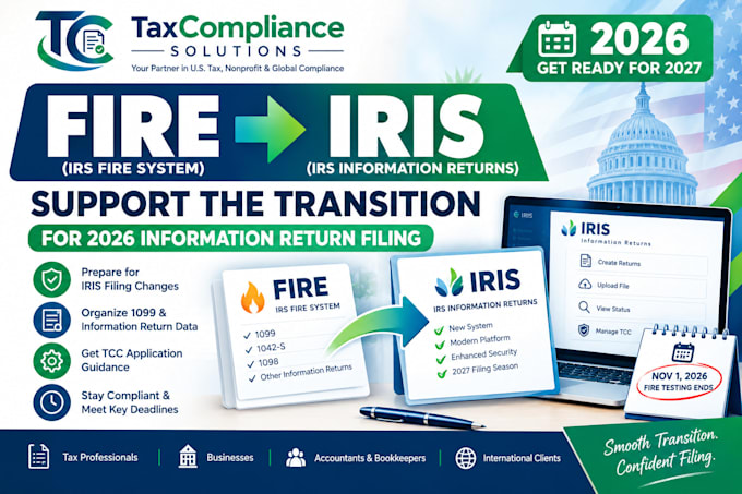 support the fire to iris transition for 2026 information return filing