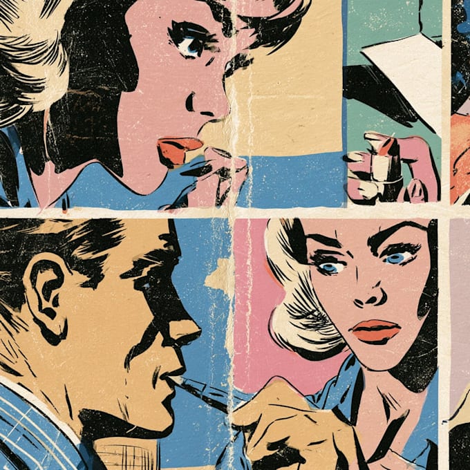 draw in comic style and retro colors