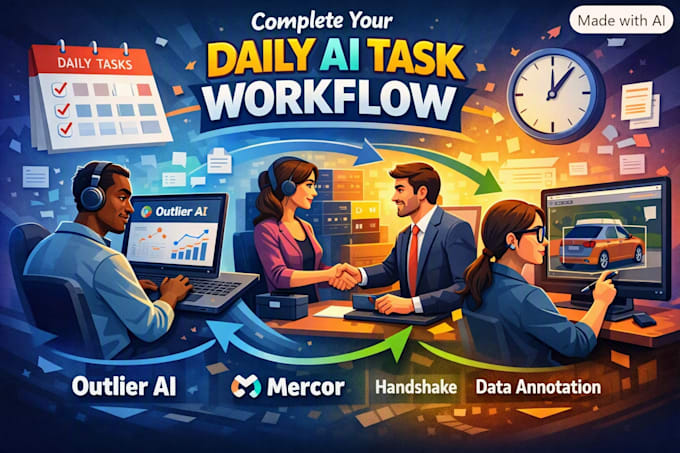 complete your outlier ai, mercor, handshake and data annotation tasks daily