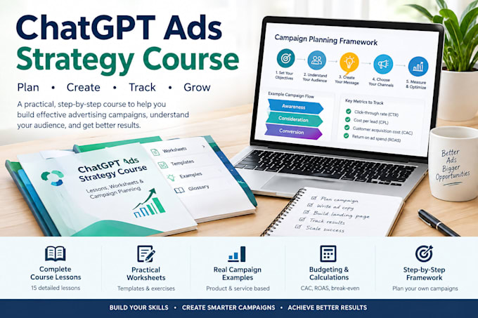 provide a practical chatgpt ads course, campaign planning guide