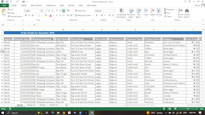 excel data entry and spreadsheet formatting