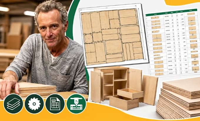 optimize plywood cutting layout cut list nesting plan material list for cabinet