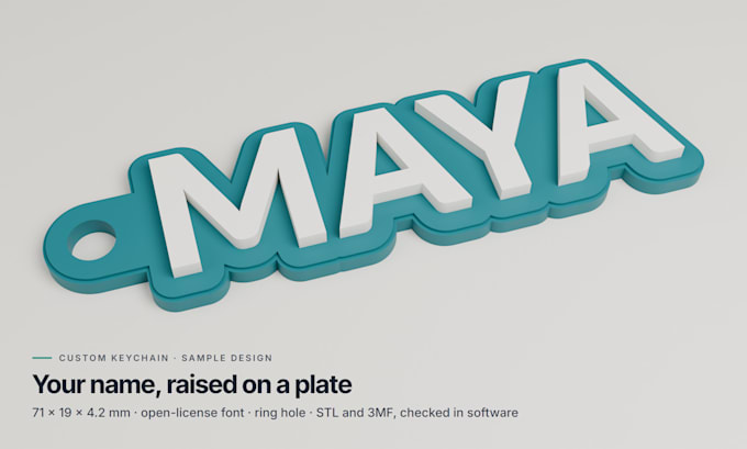 make a custom keychain stl, flexi stl or repair your stl file