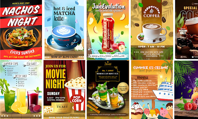 design attractive food and beverage posters