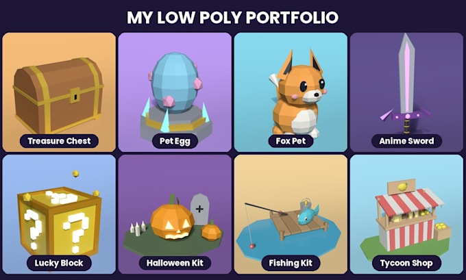 create low poly 3d roblox game assets