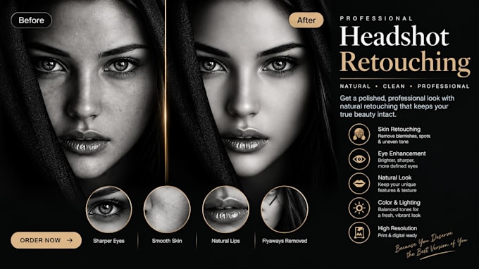 professionally retouch headshots and portraits