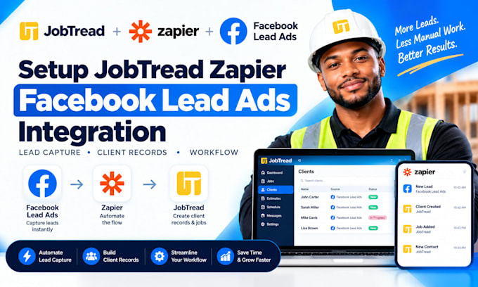 setup jobtread zapier facebook lead ads integration lead capture client records