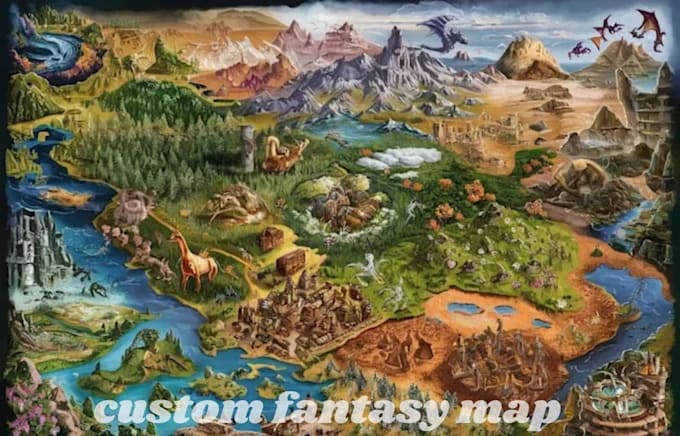 create a custom fantasy world map, dnd map, rpg map, or kingdom map