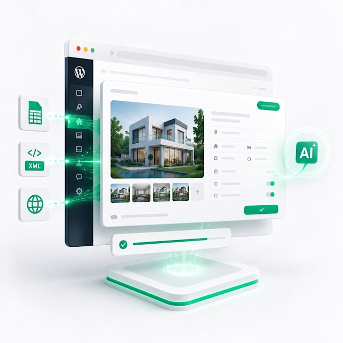 import properties from xml, csv, api, crm to any wp real estate website