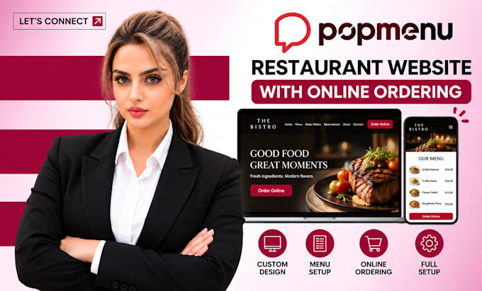 create a popmenu restaurant website with online ordering