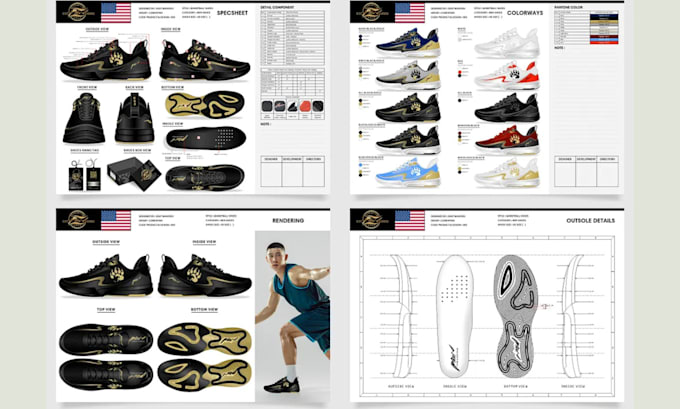 shoe tech pack sneaker 3d footwear tech pack boots heels technical flat desig