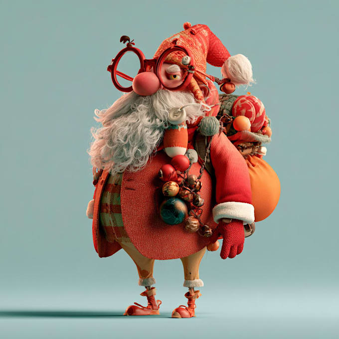 llustrate magical christmas scenes, characters