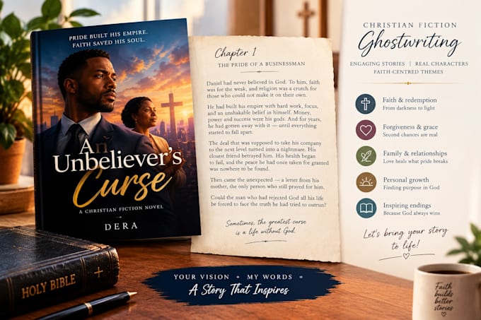 ghostwrite christian fiction,  and inspirational novels