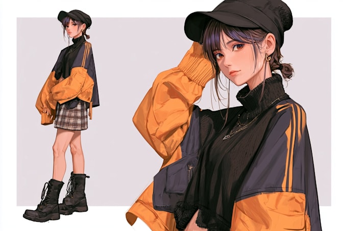 Make stunning anime character illustrations with custom outfits by ...