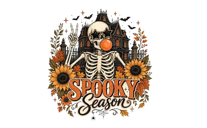 design custom made halloween, horror logo