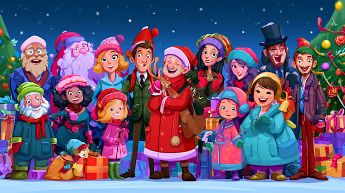 make custom christmas cartoon characters for your holiday projects