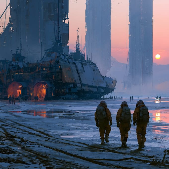 make sci fi illustration, sci fi city and sci fi concept art