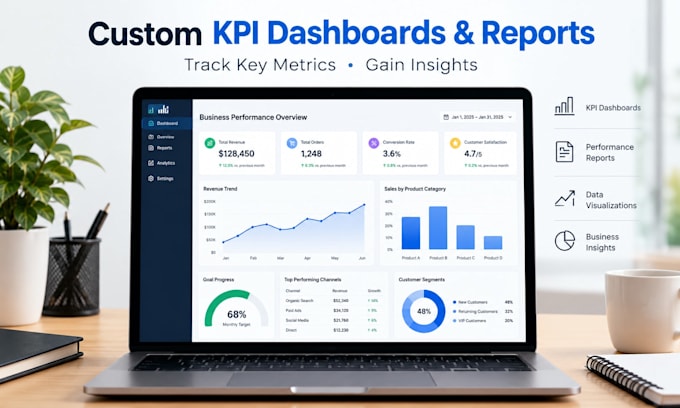 kpi dashboard design, performance report layout, analytics dashboards, business