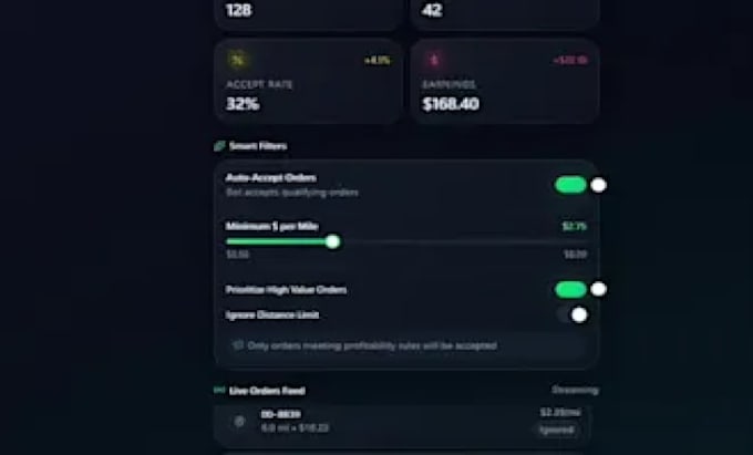 build spark driver bot, doordash bot, instacart bot, amazon flex bot for order