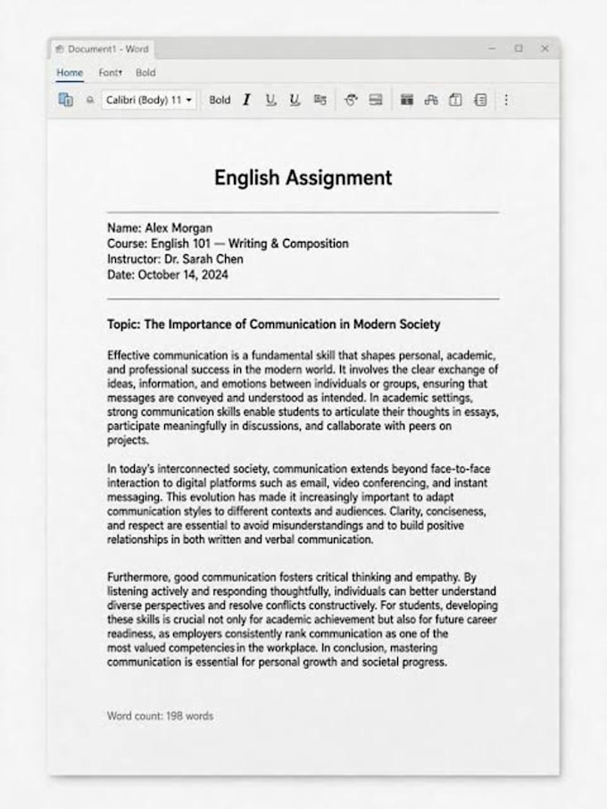 ms word assignment typing and document formatting