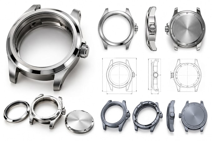 custom 3d watch case cad design for cnc manufacturing