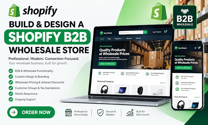 build and design a shopify b2b wholesale shopify store