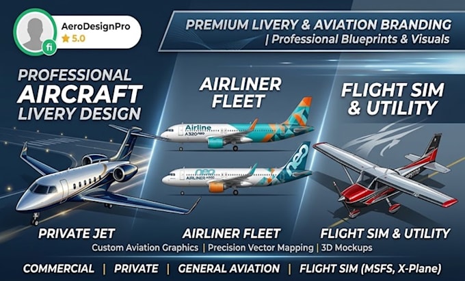 design custom airplane livery and flight simulator wraps