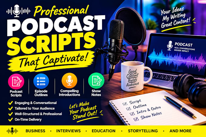 write podcast scripts episode outline introductions compelling show notes