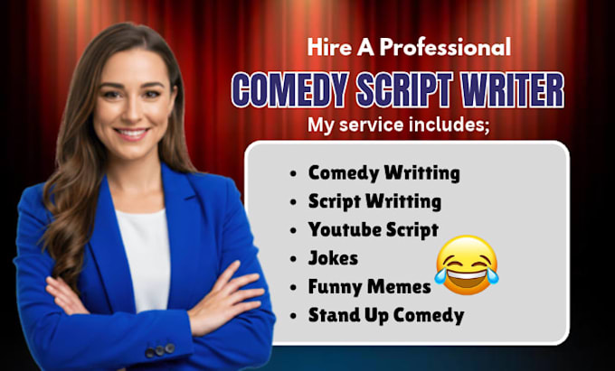 write stand up comedy script, funny screenplay, movie script, comedy script