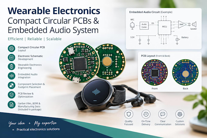 design wearable electronics compact circular pcbs and embedded audio system