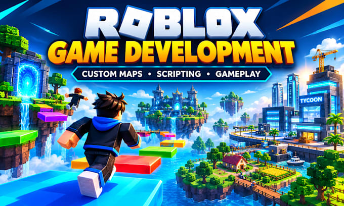 custom roblox game, build maps, script gameplay systems and design roblox studio