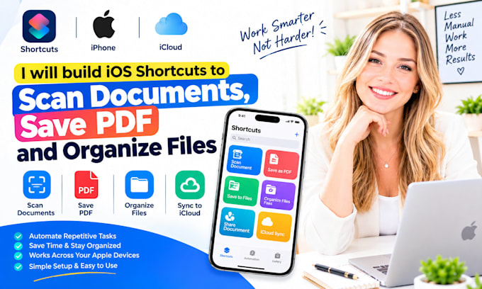 build ios shortcuts to scan documents save pdf and organize files