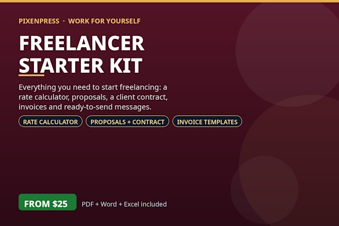 provide a freelancer starter kit with proposal contract and invoice templates