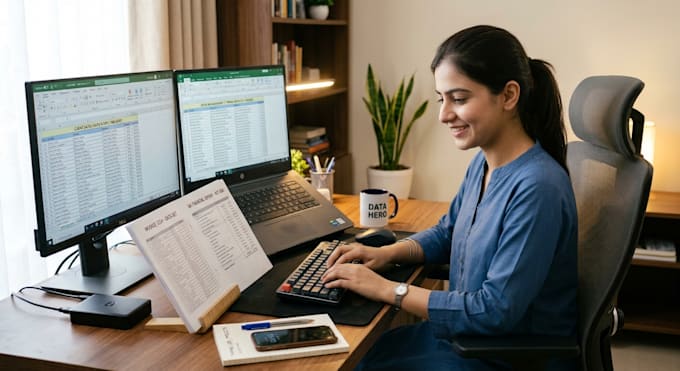 do accurate data entry, typing, and copy paste work
